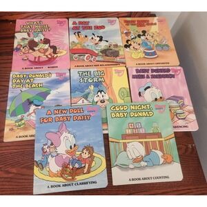 Disney Babies‎ Board Book Lot 8 Vintage Picture Baby Mickey Goofy Daisy